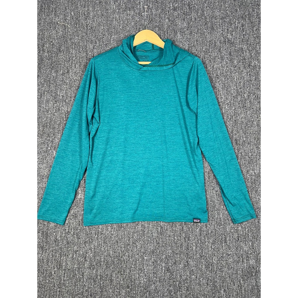 Patagonia Capilene Cool Daily Hoody Mens Large Teal Heather Sun Shirt Hooded